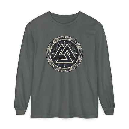 Valknut Norse Symbol Long Sleeve T-Shirt | Odin Mythology Graphic Tee