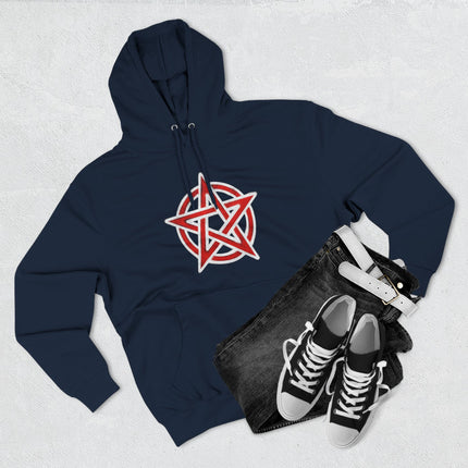 Red Pentacle Symbol Hoodie | Wiccan Pagan Occult Graphic Pullover Hoodie