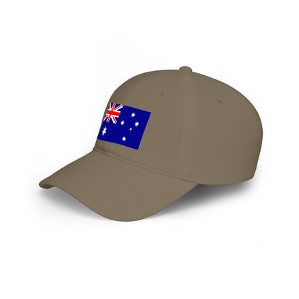 Aussie pride baseball cap with the Australian flag design. Casual patriotic gift.