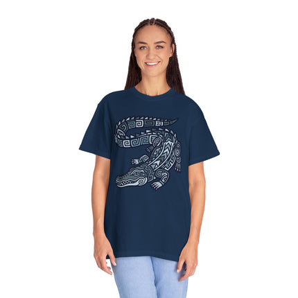 Mayan Crocodile T-Shirt | Tribal Indigenous Animal Graphic Tee
