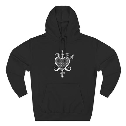 Erzulie Dantor Veve Gothic Voodoo Hoodie | Celestial Heart Sacred Geometry