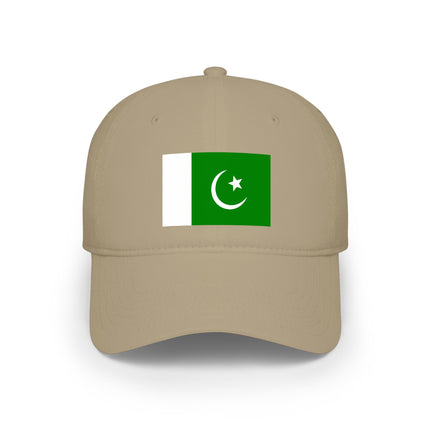 Pakistan flag baseball cap in khaki color. Patriotic unisex hat featuring the national country symbol.