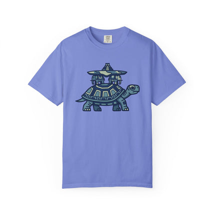 World Turtle Mayan Temple T-Shirt | Ancient Mythology Graphic Tee