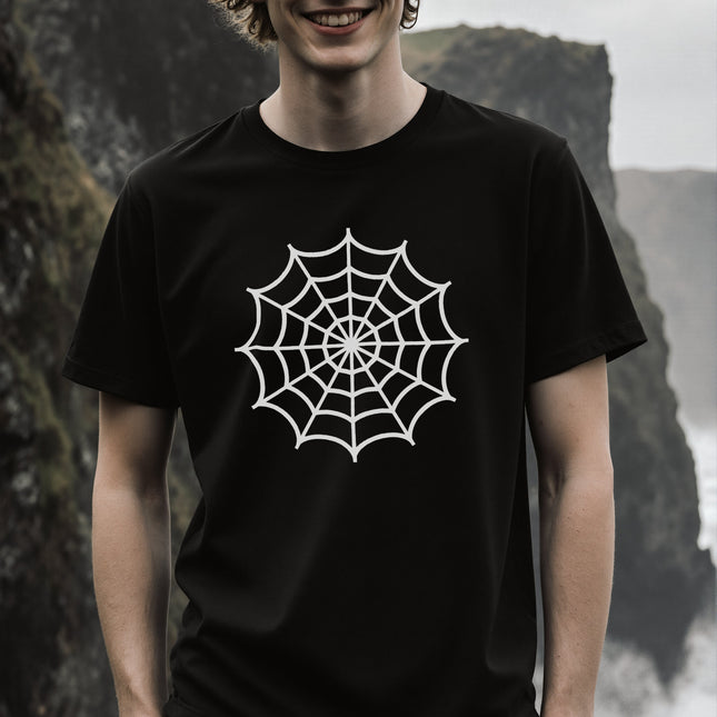 Gothic Spider Web T-Shirt | Spooky Unisex Graphic Tee | V1