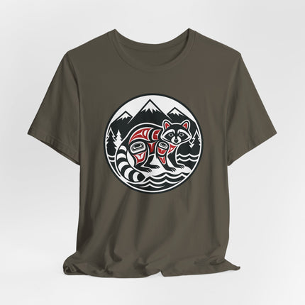 Raccoon Formline Art T-Shirt | Indigenous PNW Wildlife Tee | Raccoon