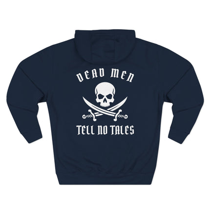 Dead Men Tell No Tales pirate skull and crossed swords graphic.