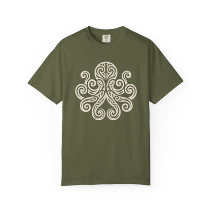 Tribal Octopus T-Shirt | Celtic Swirl Kraken Graphic Tee | Comfort Colors