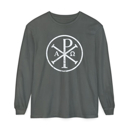Chi Rho Christian Symbol Long Sleeve T-Shirt | Alpha Omega Art Tee
