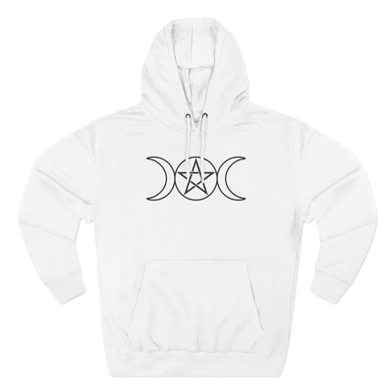 Wiccan Triple Moon & Pentagram Hoodie | Unisex Pentacle Pullover V1