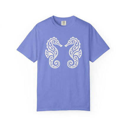 Tribal Seahorses T-Shirt | Ornate Marine Life Design Unisex Unisex Tee