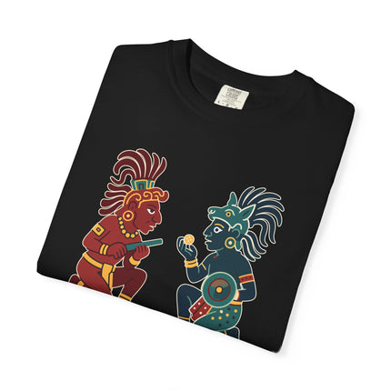 Hunahpu & Xbalanque Mayan Mythology T-Shirt | Popol Vuh Graphic Unisex Tee | V1