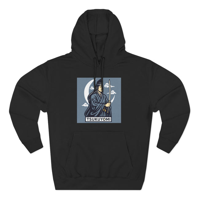 Tsukuyomi Japanese Moon God Hoodie | Katana Samurai Mythology Pullover V1
