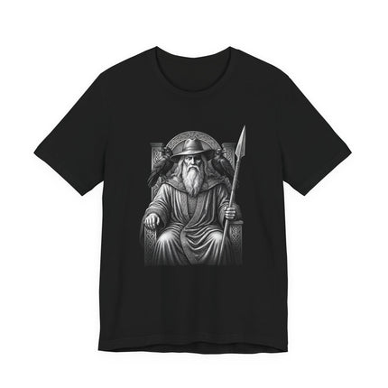 Odin Norse God T-Shirt with Ravens & Spear | Viking Mythology Tee