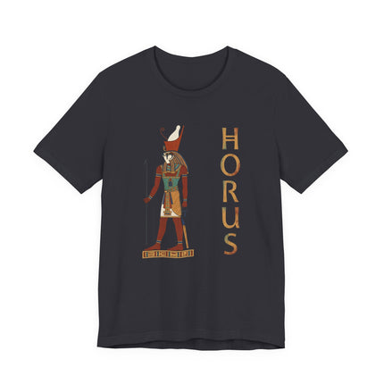 Horus Egyptian god graphic tee featuring the falcon deity and ancient Egyptian mythology.