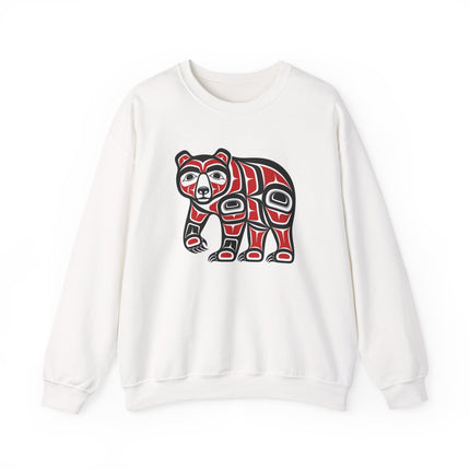 Haida Bear Formline Art print pullover sweatshirt featuring Native American Indigenous design.