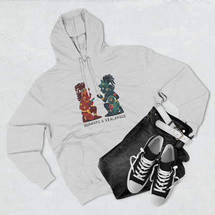 Hunahpu & Xbalanque Maya Hero Twins Hoodie | Mayan Mythology Graphic Pullover V1