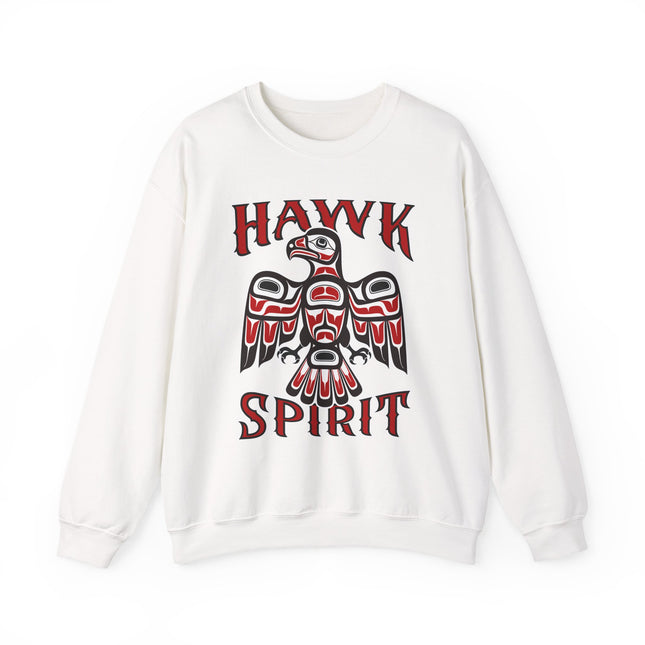 Hawk Spirit Native American Art Sweatshirt | Indigenous Eagle Pullover Sweatshirt
