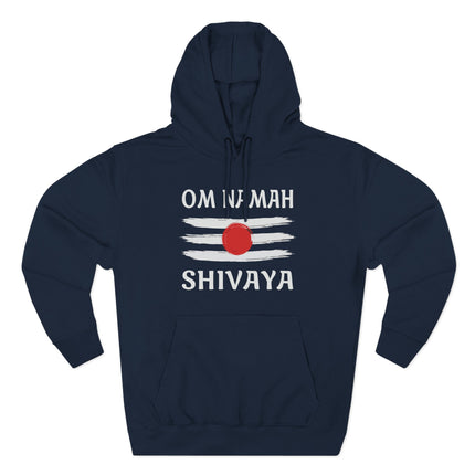 Om Namah Shivaya mantra hoodie with Tripundra design for Shiva devotion.