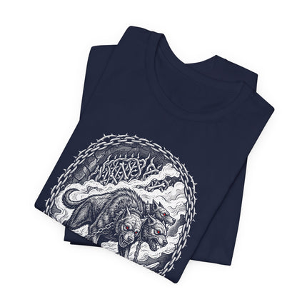 Cerberus Guarding Hades Gate Greek Mythology T-Shirt - Neo-Traditional Art