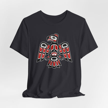Indigenous Red & Black Eagle T-Shirt | Pacific Northwest Formline Art | Raven