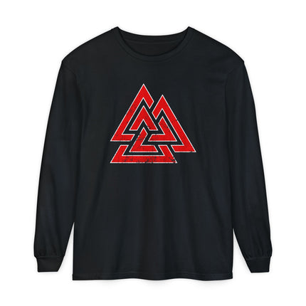 Valknut T-Shirt | Norse Triple-Triangle Symbol Long Sleeve Tee