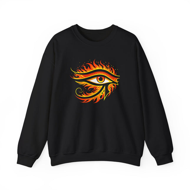 Eye of Ra Fire Sweatshirt | Ancient Egyptian God Symbolic Pullover | V2