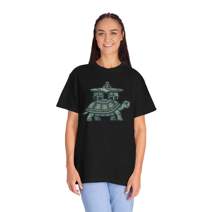 World Turtle Mayan Temple T-Shirt | Ancient Mythology Graphic Tee
