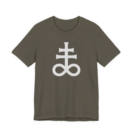 Brown t-shirt featuring an esoteric occult symbol, representing alchemy and mystery.