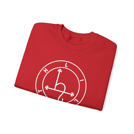 Occult Lilith Sigil symbol printed on a witchy esoteric pullover sweatshirt for unisex wear.