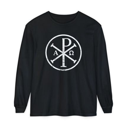 Chi Rho Christian Symbol Long Sleeve T-Shirt | Alpha Omega Art Tee