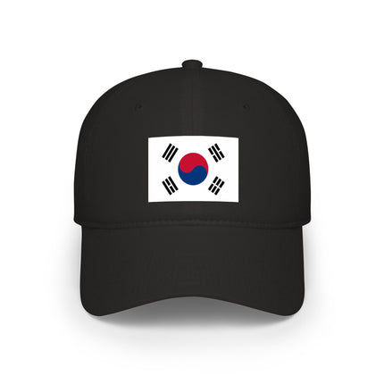 Black baseball cap featuring the South Korean flag (Taegeukgi) design.
