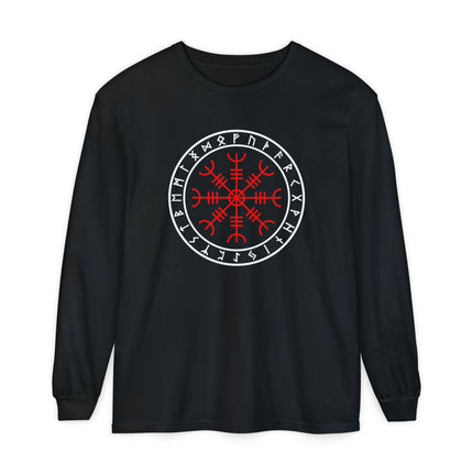 Helm of Awe Norse Symbol Long Sleeve T-Shirt | Runic Graphic Tee