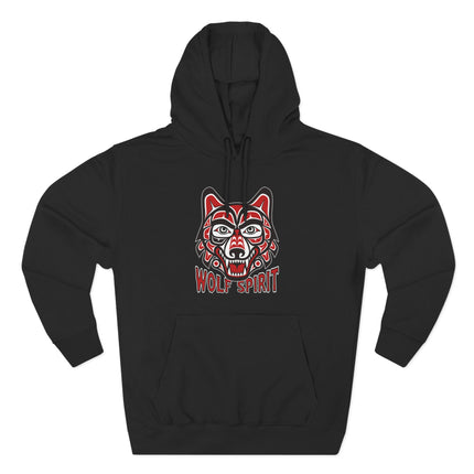 Wolf Spirit Haida Art Hoodie | Pacific Northwest Tribal Design Pullover Hoodie