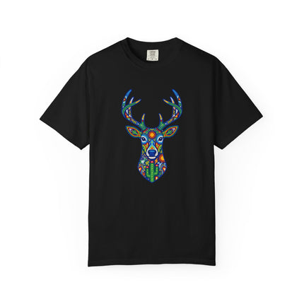 Huichol Deer Graphic Tee - Mexican Folk Art Graphic T-Shirt