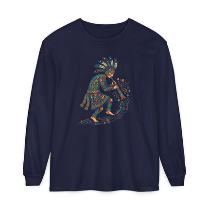 Kokopelli Long Sleeve T-Shirt | Colorful Beaded-Style Graphic Tee