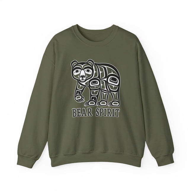 Bear Spirit Indigenous Art Sweatshirt | Native American Graphic Pullover Sweatshirt