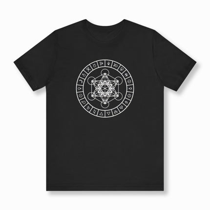 Metatron's Cube with Alchemy Symbols T-Shirt | Graphic Unisex Tee V2
