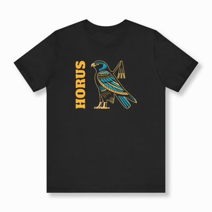 Egyptian Horus Falcon T-Shirt | Ancient Egypt God Graphic and Text Tee | V8