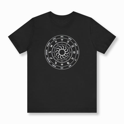 Zodiac Astrology Wheel With Sun T-Shirt | Solar Symbolic Tee | V1