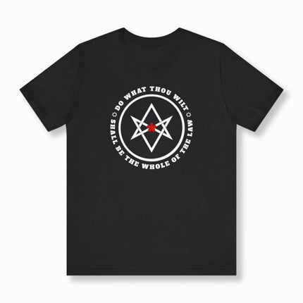 Unicursal Hexagram T-Shirt | Do What Thou Wilt Text and Graphic Tee | V9