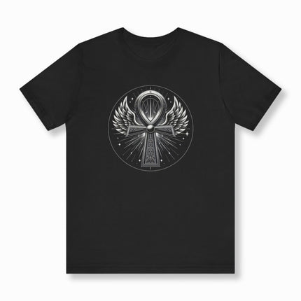 Ankh Wings T-Shirt | Egyptian Winged Cross Symbol Shirt | V1