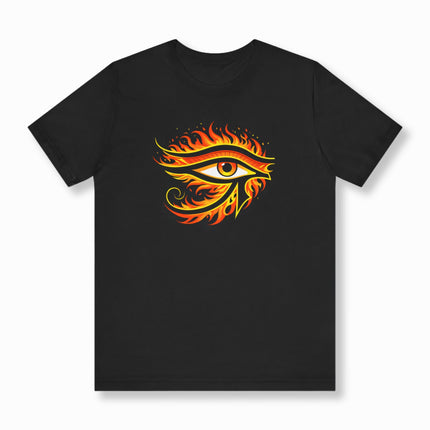 Eye of Ra Fire T-Shirt | Ancient Egyptian God Symbolic Tee | V2