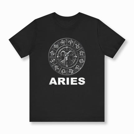 Aries Zodiac Sign T-Shirt | Horoscope Wheel Tee | V16