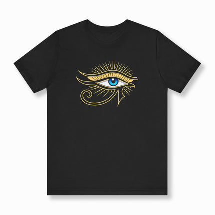 Eye of Horus graphic tee featuring ancient Egyptian protection symbol design.