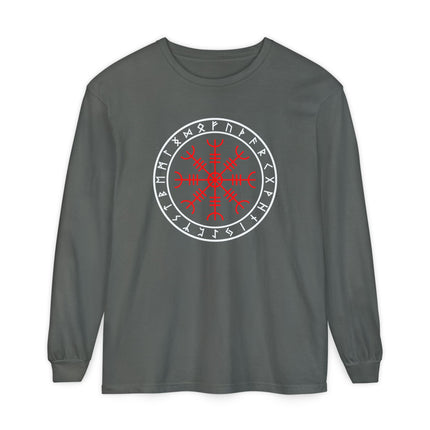 Helm of Awe Norse Symbol Long Sleeve T-Shirt | Runic Graphic Tee