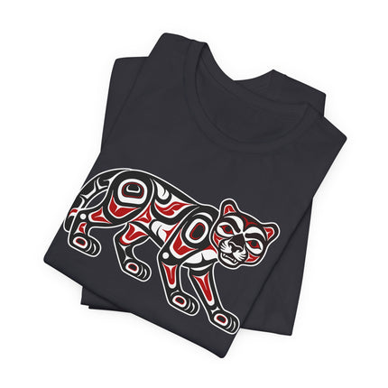 Pacific Northwest cougar Formline Art graphic tee design.