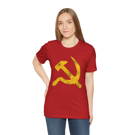 Hammer & Sickle T-Shirt | Yellow Graffiti Communist Soviet Symbol Tee
