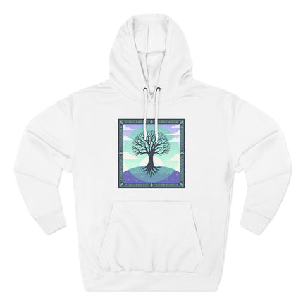 Celtic Tree of Life graphic featuring roots and branches in a mystical nature scene.