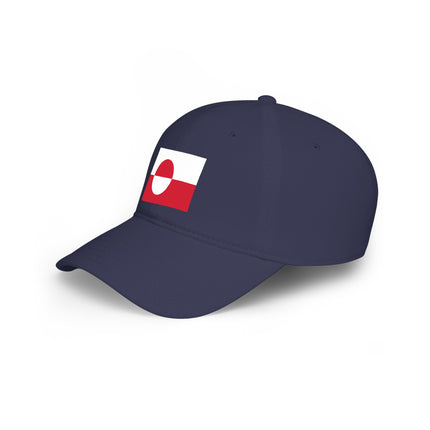 Dark blue baseball cap featuring the Greenland national flag design.