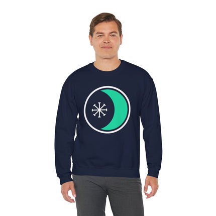 Seax Wicca Crescent Moon & Wheel Sweatshirt | Pagan Witchcraft Pullover Sweatshirt